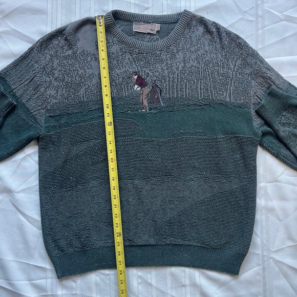 Vtg Shenandoah Golf Sweater Textured Retro Knit Men Sz Large XL Embroidered USA - Picture 5 of 9